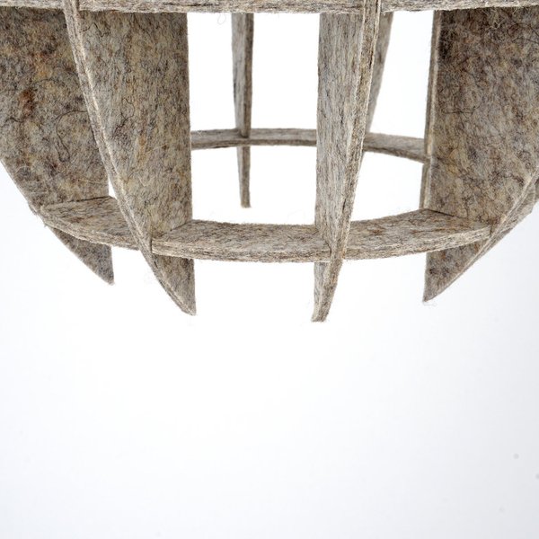 Fächer - Lampe aus Wollpressplatten - Natur